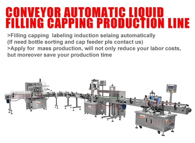 Automatic Bottle Cream Juice Pure Water Bottling Liquid Filling Capping Labeling Packing Machine Chemical Dairy Beverage Food Peanut Butter Packaging Machines